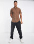 New Look muscle fit jersey shirt in chocolate