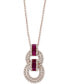 ფოტო #1 პროდუქტის EFFY® Ruby (5/8 ct. t.w.) & Diamond (1/2 ct. t.w.) 18" Pendant Necklace in 14k Rose Gold