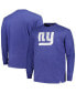 Фото #1 товара Men's Heather Royal Distressed New York Giants Big and Tall Throwback Long Sleeve T-Shirt