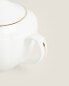 Bone china sugar bowl with rim