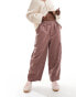 ASOS DESIGN cord balloon trousers in mink Норковый коричневый, 36 - фото #1