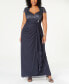 ფოტო #1 პროდუქტის Plus Size Sequined-Lace Ruched Gown