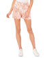 Фото #1 товара Women's Floral High Rise Belted Pleated Shorts