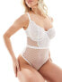 Фото #7 товара Ivory Rose Fuller Bust Bridal Vienna DD-G mesh lace bodysuit in white