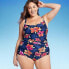 Фото #1 товара Lands' End Women's UPF 50 Full Coverage Tummy Control Floral Print One Piece