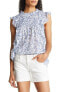 BeachLunchLounge Ruffled Floral Print Top Salt Water S