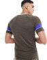 Фото #2 товара ASOS DESIGN muscle fit t-shirt with cut and sew detail in brown