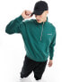 Abercrombie & Fitch premium half zip sweatshirt in green