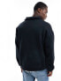 Фото #3 товара Selected Homme oversized half zip sweat long sleeved polo in black