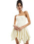 Фото #4 товара ASOS DESIGN structured bandeau mini dress with full skirt in ivory