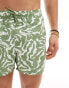 Фото #8 товара ASOS DESIGN swim shorts in short length in green abstract swirl print