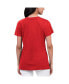 Women's Red Distressed Cincinnati Reds Key Move V-Neck T-shirt