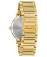ფოტო #3 პროდუქტის Men's Futuro Diamond Dress Diamond-Accent Gold-Tone Stainless Steel Bracelet Watch 42mm