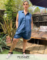 Фото #1 товара Noisy May Curve exclusive denim romper playsuit in blue