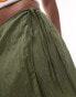 Фото #5 товара Topshop layered mini skirt with bow in green crinkle