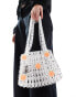 Glamorous beaded handbag with oranges in clear