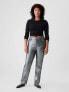 Фото #5 товара High Rise Metallic '90s Straight Jeans