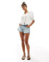 Abercrombie & Fitch short sleeve scallop shirt in white