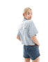 Фото #4 товара AllSaints Tove crop boxy denim shirt in light wash blue