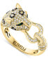 ფოტო #1 პროდუქტის EFFY® Multicolor Diamond (3/4 ct. t.w.) & Emerald Accent Panther Head Statement Ring