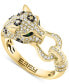 Фото #1 товара EFFY® Multicolor Diamond (3/4 ct. t.w.) & Emerald Accent Panther Head Statement Ring