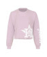 ფოტო #3 პროდუქტის Women's Pink Houston Astros Cropped Slouchy Long Sleeve T-Shirt