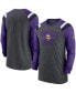 ფოტო #1 პროდუქტის Men's Heathered Charcoal, Purple Minnesota Vikings Tri-Blend Raglan Athletic Long Sleeve Fashion T-shirt