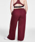 ფოტო #2 პროდუქტის Plus Size Pull-On Drawstring-Waist Tricot Pants