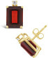 ფოტო #1 პროდუქტის Garnet (3-7/8 ct.t.w) and Diamond Accent Stud Earrings in 14K Yellow Gold