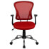 Фото #3 товара Mid-Back Red Mesh Swivel Task Chair With Chrome Base And Arms