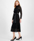 Women's Lace Long-Sleeve Mock Neck Dress