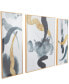 by Cosmopolitan White Porcelain Abstract Framed Wall Art with Gold-Tone Aluminum Frame Set of 3, 15.7" x 1.5" x 35.5"