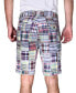 Men's Acid Wash Patch Madras Shorts