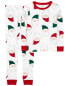 Фото #2 товара Kid 2-Piece Santa 100% Snug Fit Cotton Pajamas 6