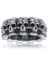Men's Multi Skull Ring in Oxidized Stainless Steel