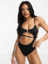 ASOS DESIGN super cut away strappy swimsuit in black