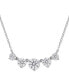 ფოტო #1 პროდუქტის Lab-Grown Moissanite Graduated Five Stone 18" Statement Necklace (2-1/2 ct. t.w.) in Sterling Silver