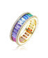 Фото #1 товара Sterling Silver with Gold Plating Cubic Zirconia Band Ring