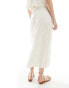 Фото #4 товара Vero Moda linen midi skirt co-ord in off white