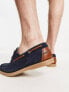 Фото #4 товара ASOS DESIGN boat shoes in navy suede with natural sole