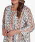 Фото #2 товара Plus Size Classic Vertical Animal Print Top with Necklace