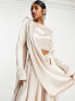 Фото #2 товара Kanya London Bridesmaid Lehenga full flare frill skirt & dupatta scarf in muted blush