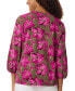 ფოტო #2 პროდუქტის Women's Printed Moss-Crepe 3/4-Sleeve Top