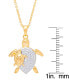 Diamond Accent Turtle Pendant 18" Necklace in Gold Plate