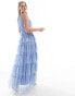 Фото #4 товара Anaya halterneck tulle maxi dress in blue