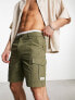 Фото #1 товара New Look slim fit cargo shorts in dark khaki