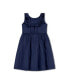 ფოტო #3 პროდუქტის Baby Girls Sleeveless Pleated Collar Sateen Party Dress