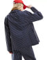 Vero Moda oversized workwear jacket co-ord in navy pinstripe