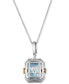 Фото #3 товара Le Vian sea Blue Aquamarine (2 ct. t.w.) & Diamond (1/4 ct. t.w.) 20" Adjustable Pendant Necklace in 14k Two-Tone Gold