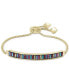 ფოტო #1 პროდუქტის 14k Gold-Plated Multicolor Baguette-Cut Nano Gem Slider Bracelet